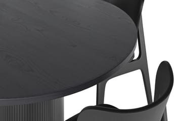 Noira Matbord 120 cm Ek Runt med 4 st Jerup Matstol - Svart - Möbler - Bord & matgrupp - Matgrupp