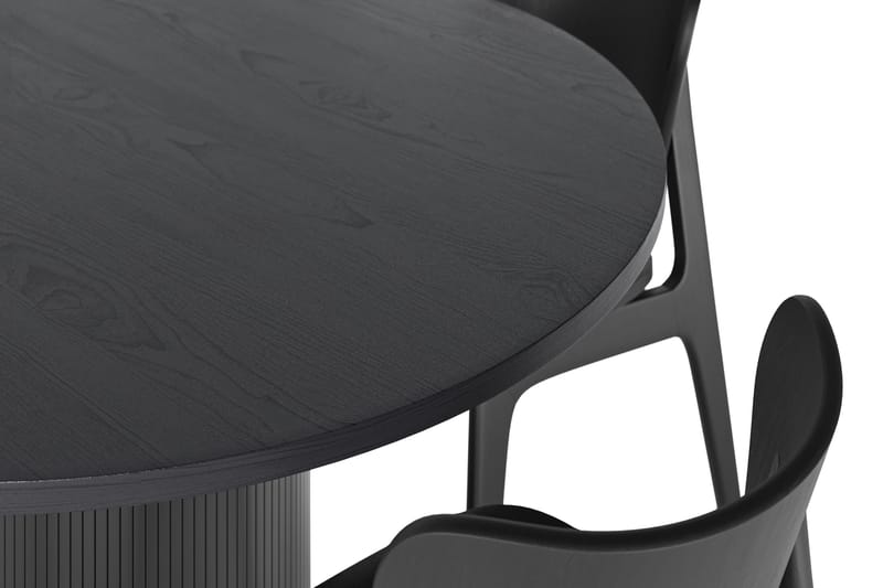 Noira Matbord 120 cm Ek Runt med 4 st Jerup Matstol - Svart - Möbler - Bord & matgrupp - Matgrupp