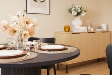 Noira Matbord 120 cm Ek Runt med 4 st Jerup Matstol - Svart - Möbler - Bord & matgrupp - Matgrupp