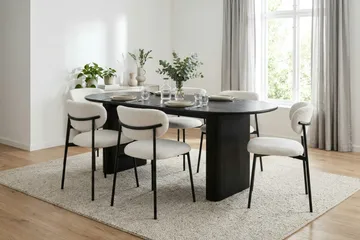 Noira Matbord 220x100 cm Fanér - Svart - Möbler - Bord & matgrupp - Matbord & köksbord