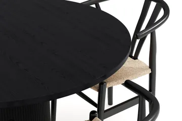 Noira Matgrupp 120 cm Massiv Ek Rund med 4 Dastoori Matstol - 2220067-4,2206128-1 - Svart - Möbler - Bord & matgrupp - Matgrupp