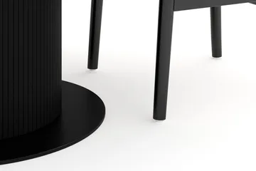 Noira Matgrupp 120 cm Massiv Ek Rund med 4 Dastoori Matstol - 2220067-4,2206128-1 - Svart - Möbler - Bord & matgrupp - Matgrupp