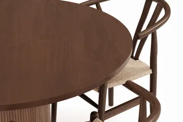 Noira Matgrupp 120 cm Massiv Valnöt Rund med 4 Dastoori Matstol - 2220070-4,2098428-1 - Brun / Beige / Valnöt - Möbler - Bord & matgrupp - Matgrupp