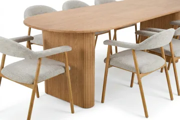Noira Matgrupp 220-320 cm förlängningsbart i Ek med 6 Ronja Matstolar - Sand/Ek - Möbler - Bord & matgrupp - Matgrupp