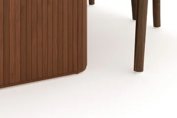 Noira Matgrupp 220 cm Massiv Valnöt med 6 Dastoori Matstolar - Ribbad / Natur / Mörkbrun / Brunt Trä - Möbler - Bord & matgrupp - Matgrupp