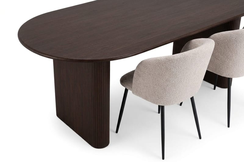 Noira Matgrupp 220 cm rektangulärt med 6 Greya Mastolar - Rökt ek - Möbler - Bord & matgrupp - Matgrupp