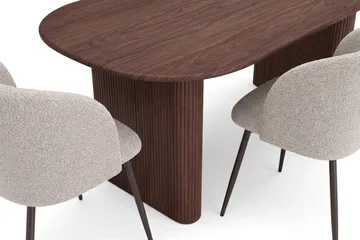 Noira Matgrupp 220 cm rektangulärt med 6 Greya Mastolar - Valnöt - Möbler - Bord & matgrupp - Matgrupp