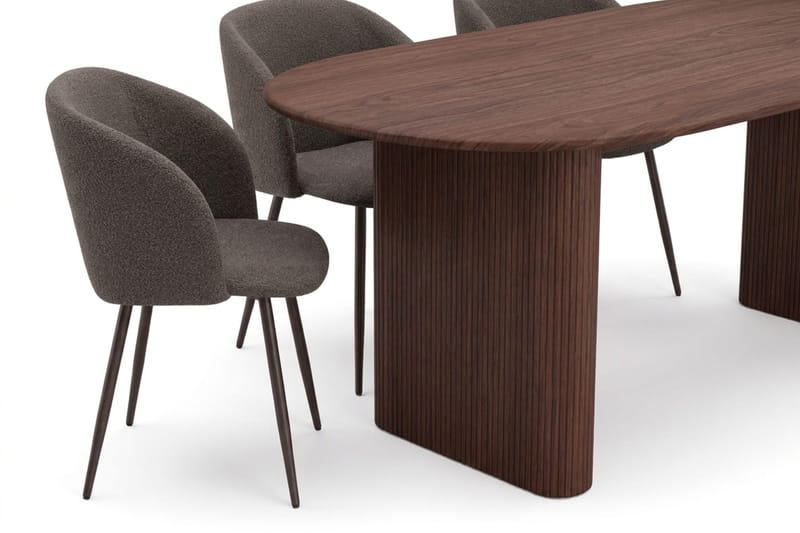 Noira Matgrupp 220 cm rektangulärt med 6 Greya Mastolar - Valnöt - Möbler - Bord & matgrupp - Matgrupp