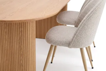 Noira Matgrupp 220 cm rektangulärt med 6 Nibe Plus Mastolar - Ek - Möbler - Bord & matgrupp - Matgrupp
