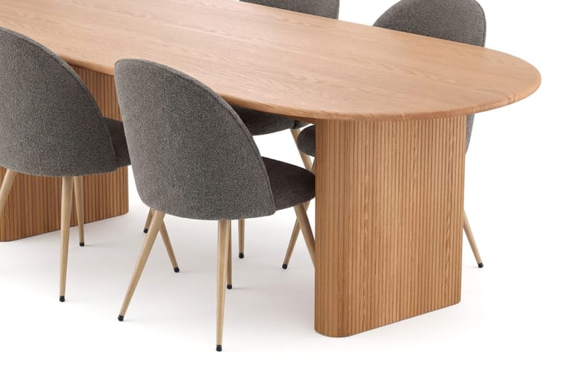 Noira Matgrupp 220 cm rektangulärt med 6 Nibe Plus Mastolar - Ek - Möbler - Bord & matgrupp - Matgrupp