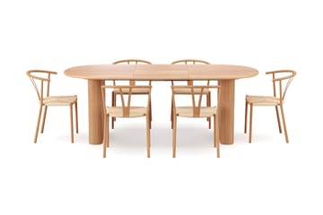 Noira Matgrupp förlängningsbart 160-220 cm Ek med 6 Elysia Matstolar - Ek - Möbler - Bord & matgrupp - Matgrupp