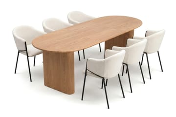 Noira Matgrupp förlängningsbart 160-220 cm Ek med 6 Filip Matstolar - Ek - Möbler - Bord & matgrupp - Matgrupp
