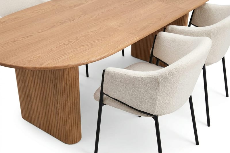 Noira Matgrupp förlängningsbart 160-220 cm Ek med 6 Filip Matstolar - Ek - Möbler - Bord & matgrupp - Matgrupp
