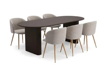 160-220 cm - Svartlaserad ek