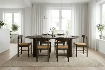 Noira Matgrupp förlängningsbart 160-220 cm Rökt Ek med 6 Malte Matstolar - Möbler - Bord & matgrupp - Matgrupp