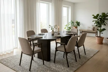 Noira Matgrupp förlängningsbart 160-220 cm Rökt Ek med 6 Reciclar Matstolar - Rökt ek - Möbler - Bord & matgrupp - Matgrupp