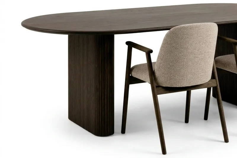 Noira Matgrupp förlängningsbart 160-220 cm Rökt Ek med 6 Reciclar Matstolar - Rökt ek - Möbler - Bord & matgrupp - Matgrupp