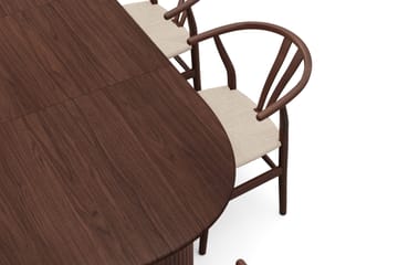 Noira Matgrupp förlängningsbart 160-220 cm Valnöt med 6 Dastoori Matstolar - Valnöt - Möbler - Bord & matgrupp - Matgrupp