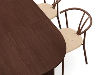 Noira Matgrupp förlängningsbart 160-220 cm Valnöt med 6 Elysia Matstolar - Valnöt - Möbler - Bord & matgrupp - Matgrupp