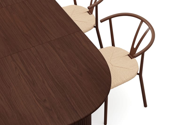 Noira Matgrupp förlängningsbart 160-220 cm Valnöt med 6 Elysia Matstolar - Valnöt - Möbler - Bord & matgrupp - Matgrupp