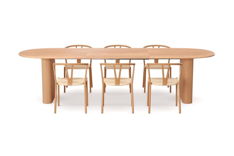 Noira Matgrupp förlängningsbart 220-320 cm Ek med 6 Elysia Matstolar - Ek - Möbler - Bord & matgrupp - Matgrupp