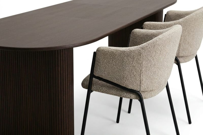 Noira Matgrupp förlängningsbart 220-320 cm Rökt Ek med 6 Filip Matstolar - Rökt ek - Möbler - Bord & matgrupp - Matgrupp