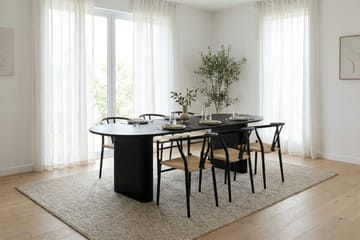 Noira Matgrupp förlängningsbart 220-320 cm Svart med 6 Elysia Matstolar - Svartlaserad ek - Möbler - Bord & matgrupp - Matgrupp
