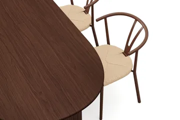 Noira Matgrupp förlängningsbart 220-320 cm Valnöt med 6 Elysia Matstolar - Valnöt - Möbler - Bord & matgrupp - Matgrupp