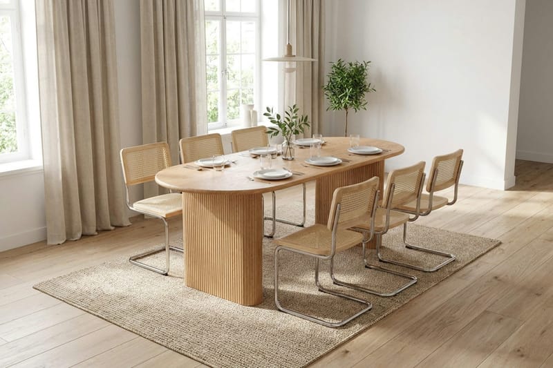 Noira Matgrupp rektangulärt 180 cm Ek med 6 Build Matstolar - Ek - Möbler - Bord & matgrupp - Matgrupp