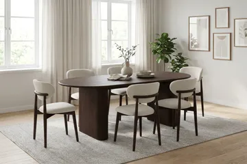 Noira Matgrupp rektangulärt 180 cm Rökt Ek med 6 Molly Matstolar - Rökt ek - Möbler - Bord & matgrupp - Matgrupp