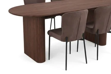 Noira Matgrupp rektangulärt 180 cm Valnöt med 6 Elsie Matstolar - Valnöt/Brun - Möbler - Bord & matgrupp - Matgrupp