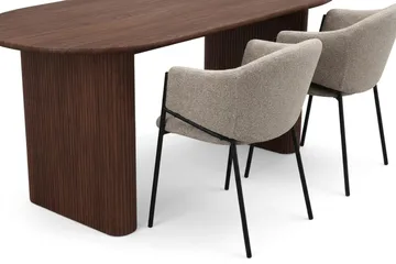 Noira Matgrupp rektangulärt 180 cm Valnöt med 6 Filip Matstolar - Valnöt - Möbler - Bord & matgrupp - Matgrupp