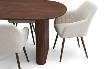 Noira Matgrupp rektangulärt 180 cm Valnöt med 6 Filippa Matstolar - Valnöt - Möbler - Bord & matgrupp - Matgrupp
