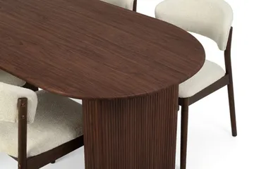 Noira Matgrupp rektangulärt 180 cm Valnöt med 6 Nala Matstolar - Valnöt - Möbler - Bord & matgrupp - Matgrupp