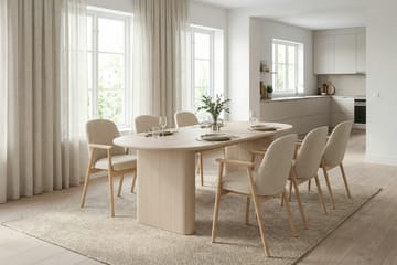 Noira Matgrupp rektangulärt 180 cm Vitlaserad med 6 Reciclar Matstolar - Vitlaserad - Möbler - Bord & matgrupp - Matgrupp