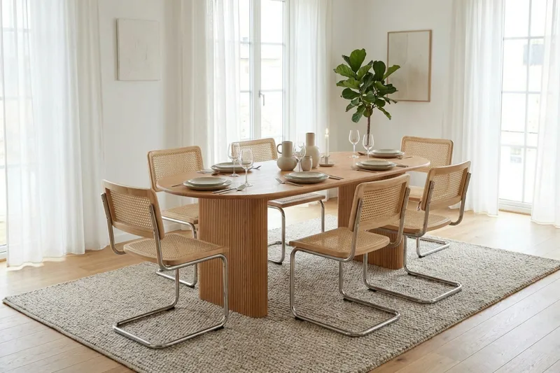 Noira Matgrupp rektangulärt 220 cm Ek med 6 Build Matstolar - Ek - Möbler - Bord & matgrupp - Matgrupp