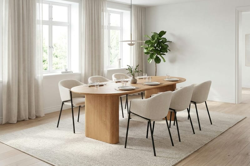 Noira Matgrupp rektangulärt 220 cm Ek med 8 Filip Matstolar - Ek - Möbler - Bord & matgrupp - Matgrupp
