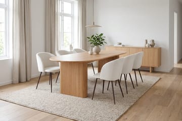 Noira Matgrupp rektangulärt 220 cm med 6 Greya Matstolar - Ek - Möbler - Bord & matgrupp - Matgrupp