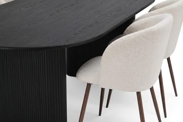 Noira Matgrupp rektangulärt 220 cm med 6 Greya Matstolar - Svartlaserad ek - Möbler - Bord & matgrupp - Matgrupp