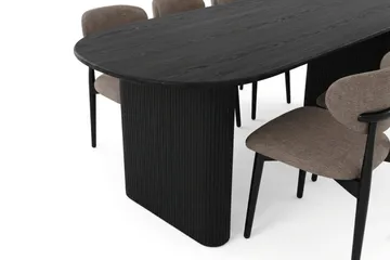 Noira Matgrupp rektangulärt 220 cm Svart med 6 Molly Matstolar - Svart - Möbler - Bord & matgrupp - Matgrupp