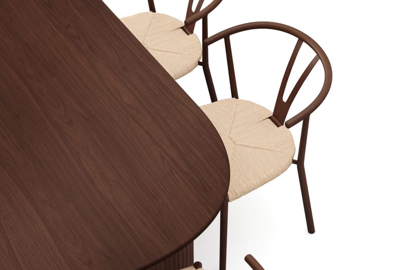 Noira Matgrupp rektangulärt 220 cm Valnöt med 6 Elysia Matstolar - Valnöt - Möbler - Bord & matgrupp - Matgrupp