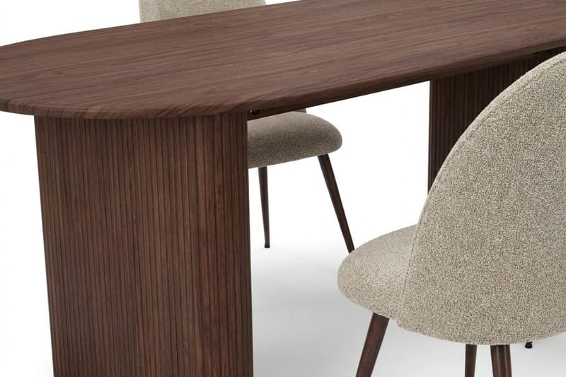 Noira Matgrupp rektangulärt 220 cm Valnöt med 6 Nibe Plus Matstolar - Valnöt - Möbler - Bord & matgrupp - Matgrupp