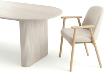Noira Matgrupp rektangulärt 220 cm Vitlaserad med 6 Reciclar Matstolar - Vitlaserad - Möbler - Bord & matgrupp - Matgrupp