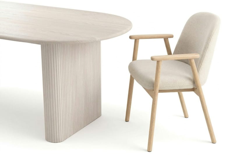 Noira Matgrupp rektangulärt 220 cm Vitlaserad med 6 Reciclar Matstolar - Vitlaserad - Möbler - Bord & matgrupp - Matgrupp