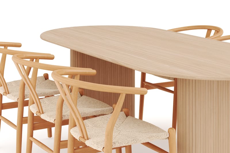 Noira Oval Matgrupp 220 cm med 6 Dastoori Matstolar - Natur - Möbler - Bord & matgrupp - Matgrupp