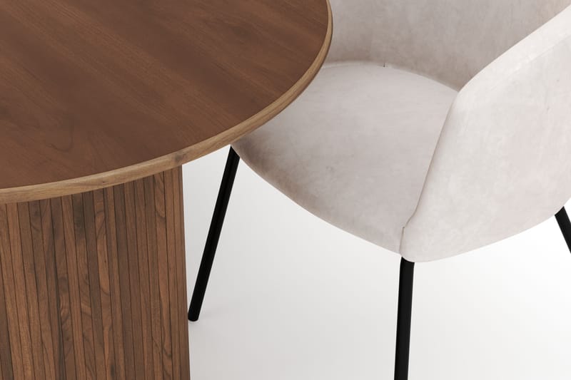 Noira Ovalt Matbord 220 cm med 6 Berit Stolar - Brun - Möbler - Bord & matgrupp - Matgrupp