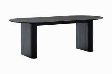 Noira Ovalt Matbord 220 cm med 6 Filip Matstolar - Svart / Vit Bouclé - Möbler - Bord & matgrupp - Matgrupp