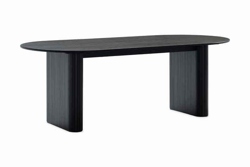 Noira Ovalt Matbord 220 cm med 6 Filip Matstolar - Svart / Vit Bouclé - Möbler - Bord & matgrupp - Matgrupp