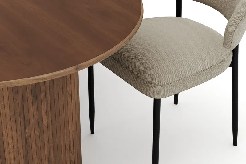 Noira Ovalt Matbord 220 cm med 6 Sawako Stolar - Brun - Möbler - Bord & matgrupp - Matgrupp