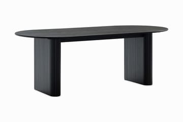 Noira Ovalt Matbord 220 cm Svart +  6 st Nibe stol svart med valnöt ben - Svart - Möbler - Bord & matgrupp - Matgrupp